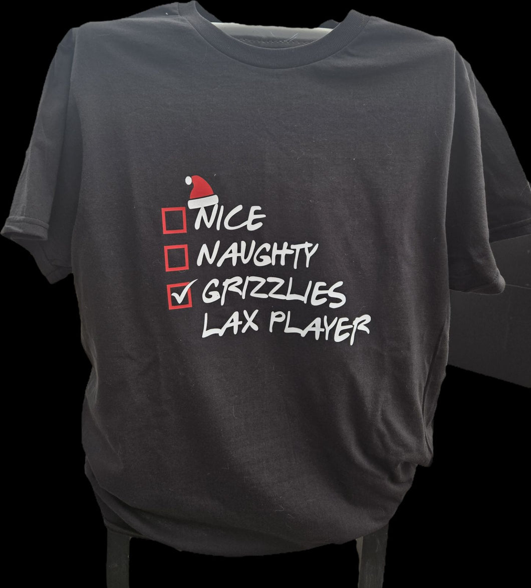 PVYA Grizzlies Holiday T-Shirt- Black