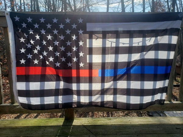 Red Line Blue Line Flag